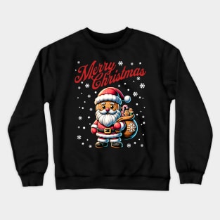 Merry Christmas Gingerbread Cookie Santa Crewneck Sweatshirt